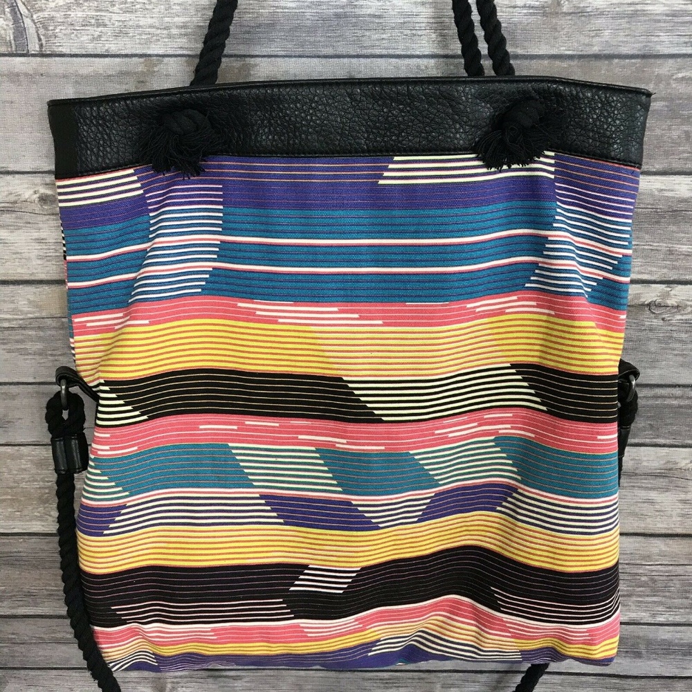 Vans Off The Wall Breakers Cream Stripe Beach Bag - Picture 6 of 8